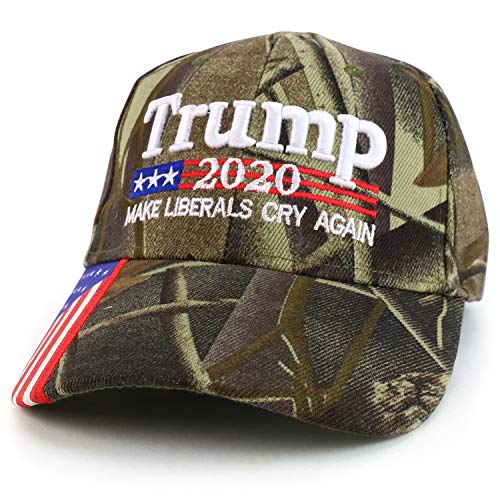 Trendy Apparel Shop Assorted Trump 2020 US Flag Bill Embroidered Design Baseball Cap
