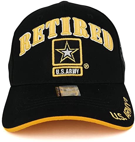 Trendy Apparel Shop US Army Retired Embroidered Officially Licensed Military Ripstop Baseball Cap