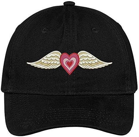 Trendy Apparel Shop Winged Heart Embroidered Low Profile Cotton Cap Dad Hat