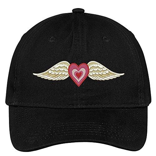 Trendy Apparel Shop Winged Heart Embroidered Low Profile Cotton Cap Dad Hat