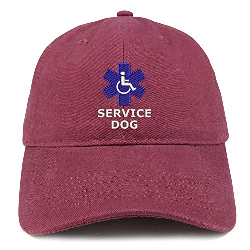 Trendy Apparel Shop Service Dog with Wheel Chair Embroidered Brushed Cap
