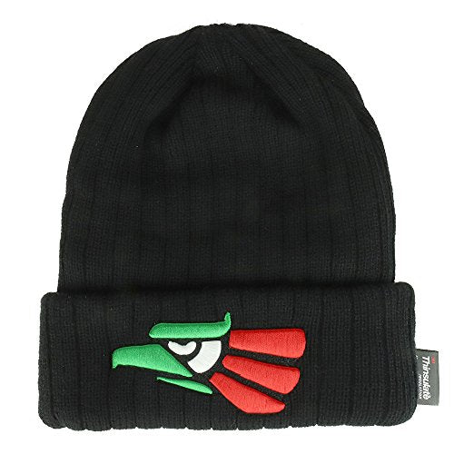 Trendy Apparel Shop Hecho En Mexico Eagle Embroidered 3M Thinsulate Fleece Lined Beanie