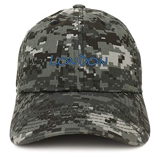 Trendy Apparel Shop London Text Embroidered Soft Crown 100% Brushed Cotton Cap
