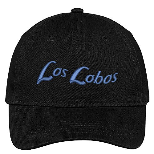 Trendy Apparel Shop Los Lobos Text Embroidered Soft Crown 100% Brushed Cotton Cap