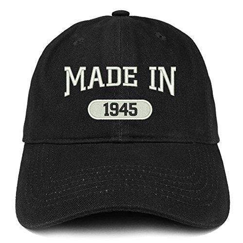 Trendy Apparel Shop Made in 1945 Embroidered 76th Birthday Brushed Cotton Cap