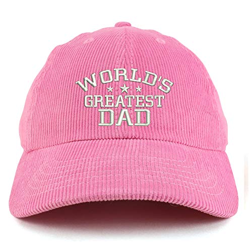 Trendy Apparel Shop World's Greatest Dad Corduroy Unstructured Baseball Cap