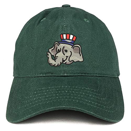 Trendy Apparel Shop Republican Elephant Embroidered Unstructured Cotton Dad Hat