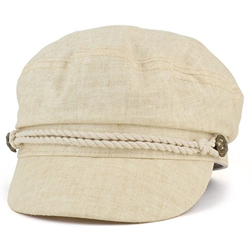 Trendy Apparel Shop Linen Cotton Newsboy Fisherman Rope Band Fiddler Cap