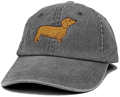 Trendy Apparel Shop Dachshund Embroidered Dog Theme Low Profile Dad Hat Cotton Cap