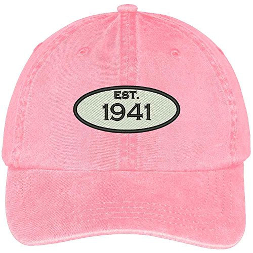 Trendy Apparel Shop Established 1941 Embroidered 78th Birthday Gift Washed Cotton Cap