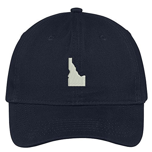 Trendy Apparel Shop Idaho State Map Embroidered Low Profile Soft Cotton Brushed Baseball Cap