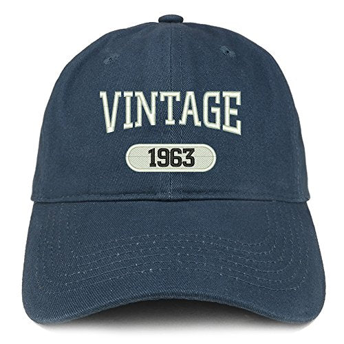 Trendy Apparel Shop Vintage 1963 Embroidered  Birthday Relaxed Fitting Cotton Cap