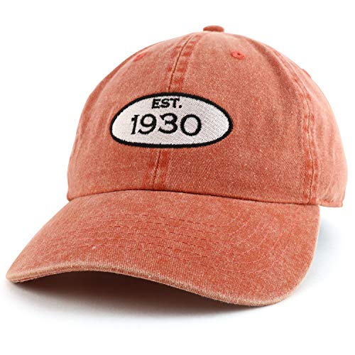 Trendy Apparel Shop 90th Birthday Established 1931 Washed Cotton Adjustable Cap
