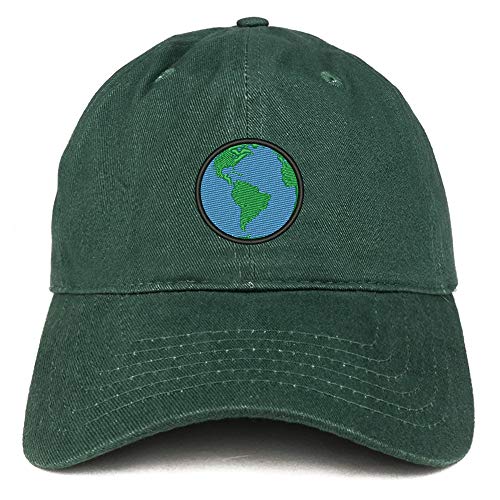 Trendy Apparel Shop Small Earth Embroidered Soft Crown 100% Brushed Cotton Cap