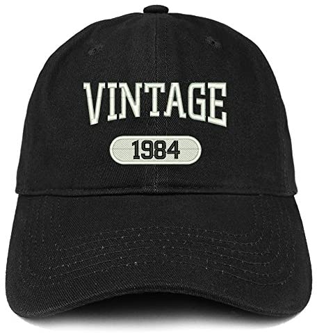 Trendy Apparel Shop Vintage 1984 Embroidered 37th Birthday Relaxed Fitting Cotton Cap