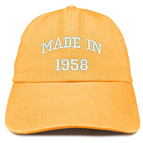 Trendy Apparel Shop Made in 1958 Text Embroidered 63rd Birthday Washed Cap