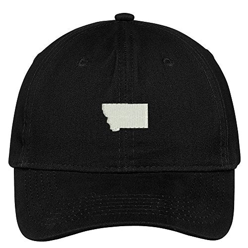 Trendy Apparel Shop Montana State Map Embroidered Low Profile Soft Cotton Brushed Baseball Cap