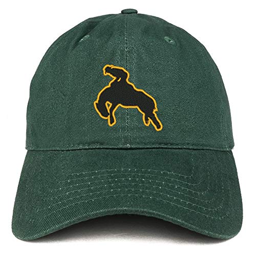 Trendy Apparel Shop Bronco Rider Embroidered Soft Crown 100% Brushed Cotton Cap