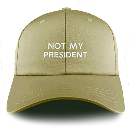 Trendy Apparel Shop Not My President Embroidered Structured Satin Adjustable Cap