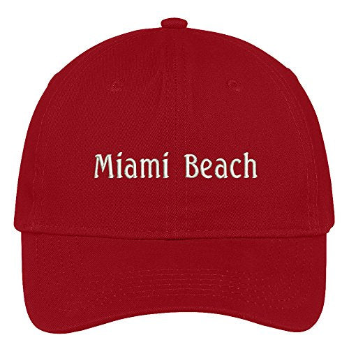 Trendy Apparel Shop Miami Beach City Embroidered Low Profile 100% Cotton Adjustable Cap