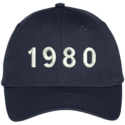 Trendy Apparel Shop 1980 Birth Year Embroidered Baseball Cap