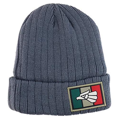 Trendy Apparel Shop Hecho En Mexico Eagle Patch Embroidered Long Cuff Beanie