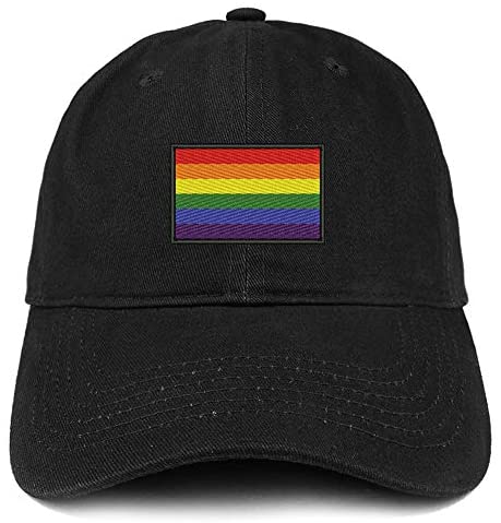 Trendy Apparel Shop Gay Pride Rainbow Flag Embroidered Cotton Dad Hat