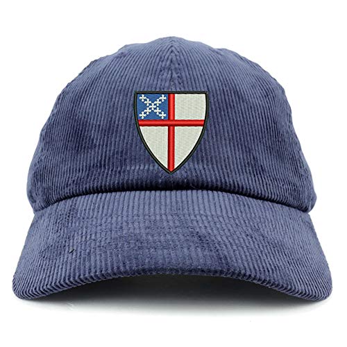 Trendy Apparel Shop Episcopal Shield Cotton Corduroy Unstructured Baseball Cap