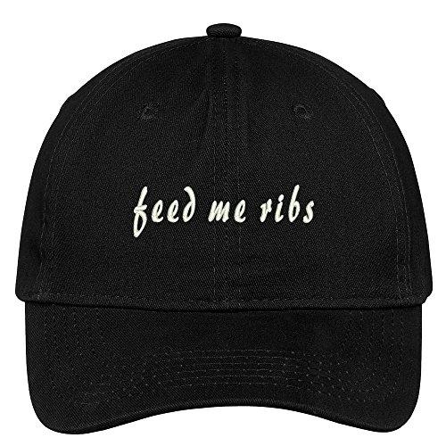 Trendy Apparel Shop Feed Me Ribs Embroidered Low Profile Cotton Cap Dad Hat