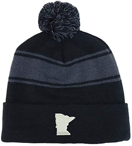 Trendy Apparel Shop Minnesota State Two Tone Pom Striped Long Beanie Hat