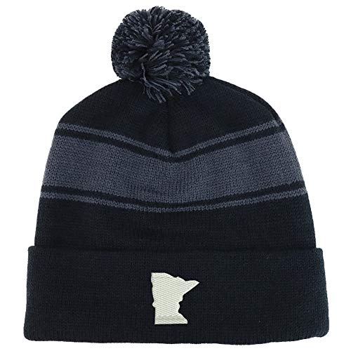 Trendy Apparel Shop Minnesota State Two Tone Pom Striped Long Beanie Hat