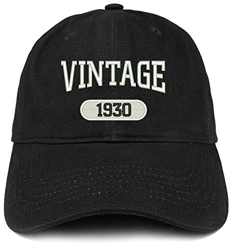 Trendy Apparel Shop Vintage 1930 Embroidered 91st Birthday Relaxed Fitting Cotton Cap
