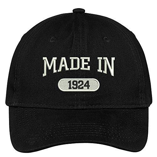 Trendy Apparel Shop 95th Birthday - Made in 1924 Embroidered Low Profile Cotton Baseball Cap