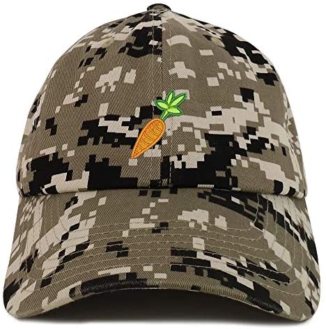 Trendy Apparel Shop Carrot Embroidered Soft Crown 100% Brushed Cotton Cap