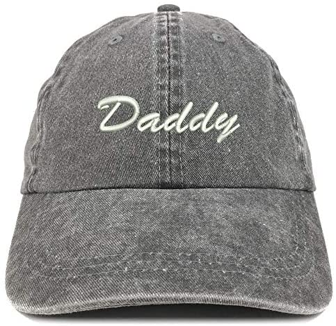 Trendy Apparel Shop Daddy Script Font Embroidered Low Profile Washed Cotton Cap