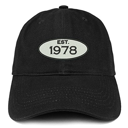 Trendy Apparel Shop Established 1978 Embroidered 43rd Birthday Gift Soft Crown Cotton Cap