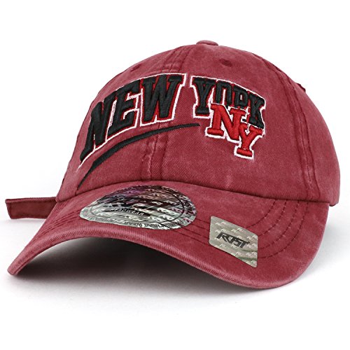 Trendy Apparel Shop New York NY Text 3D Embroidered Baseball Cap Long Tail Strap