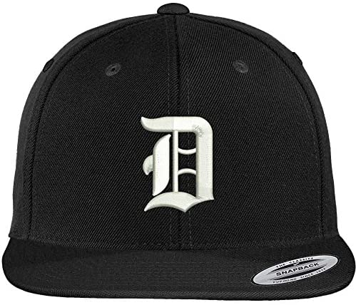Trendy Apparel Shop Old English D Embroidered Flat Bill Snapback Cap