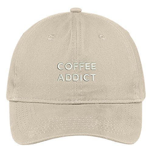 Trendy Apparel Shop Coffee Addict Embroidered Low Profile Soft Cotton Brushed Baseball Cap