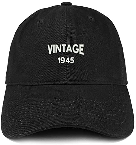 Trendy Apparel Shop Small Vintage 1945 Embroidered 76th Birthday Adjustable Cotton Cap