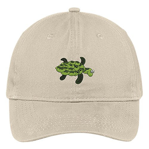 Trendy Apparel Shop Sea Turtle Embroidered Low Profile Soft Cotton Brushed Baseball Cap