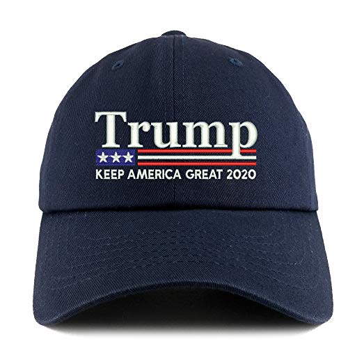 Trendy Apparel Shop Trump Keep America Great 2020 Flag Solid Unstructured Hat