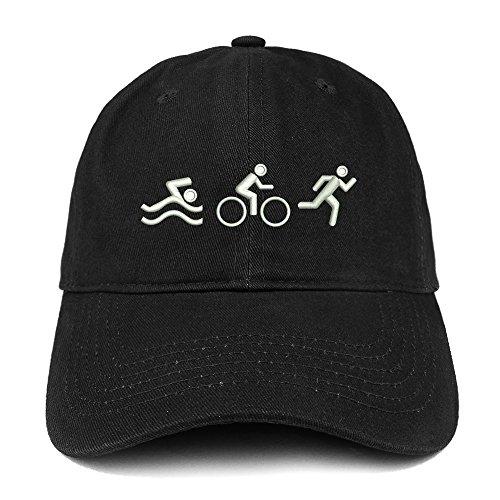 Trendy Apparel Shop Triathlon Quality Embroidered Low Profile Brushed Cotton Dad Hat Cap