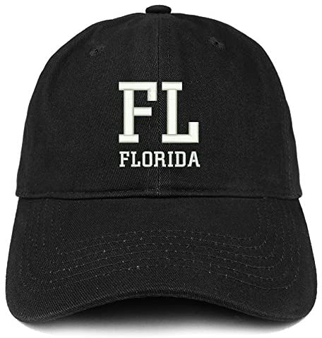 Trendy Apparel Shop FL Florida State Acronym Embroidered Cotton Dad Hat