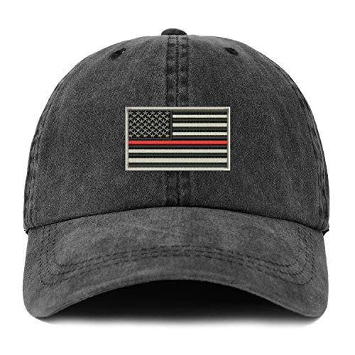 Trendy Apparel Shop XXL USA TRL Flag Embroidered Unstructured Washed Pigment Dyed Baseball Cap