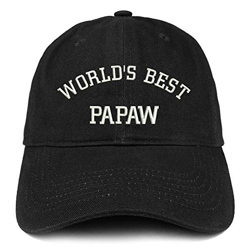 Trendy Apparel Shop World's Best Papaw Embroidered Soft Crown 100% Brushed Cotton Cap