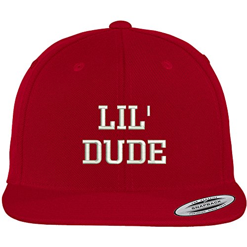 Trendy Apparel Shop Lil' Dude Embroidered Flat Bill Premium Classic Snapback Cap