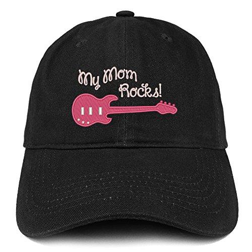 Trendy Apparel Shop My Mom Rocks Embroidered Low Profile Brushed Cotton Cap