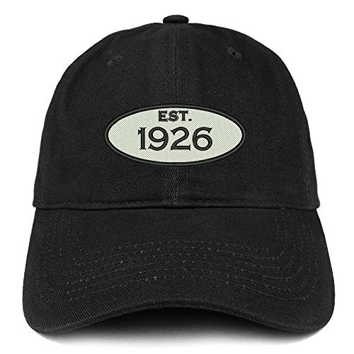 Trendy Apparel Shop Established 1926 Embroidered 95th Birthday Gift Soft Crown Cotton Cap