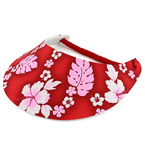 Trendy Apparel Shop Tropical Flower Designed Elastic String Coil Foam Sun Visor